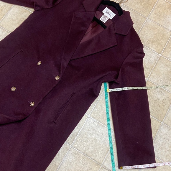 Vintage Worthington Burgundy Wool Blend Coat Size 8A Made By USA - Picture 7 of 16